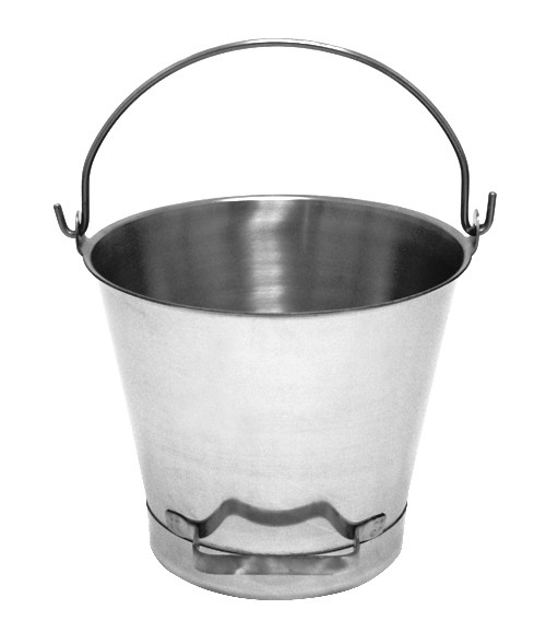 13 Quart Stainless Steel Pail with Pouring Handle and raised base
